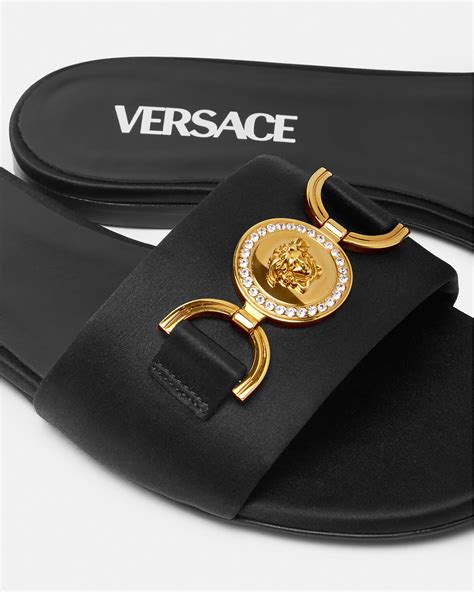 versace samdals|Versace medusa flats sandals women.